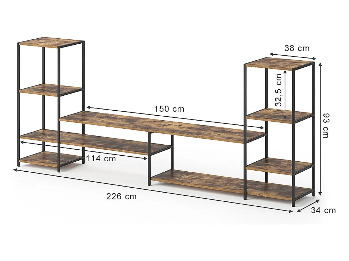 Lowboard madeira antiga 226x34x93 fyrk