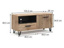 Lowboard marrom 100.2x38x48.5 amber