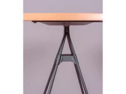 Mesa alta industrial em madeira de faia e aço lacado (60x60cm) - Amadeus - Faia natural