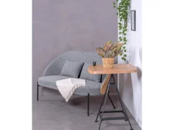 Mesa alta industrial em madeira de faia e aço lacado (60x60cm) - Amadeus - Faia natural