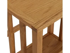 Mesa apoio c/ suporte para revistas 45x35x55 cm carvalho maciço PT767404