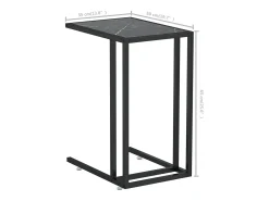 Mesa apoio computador mármore preto 50x35x65 cm vidro temperado
