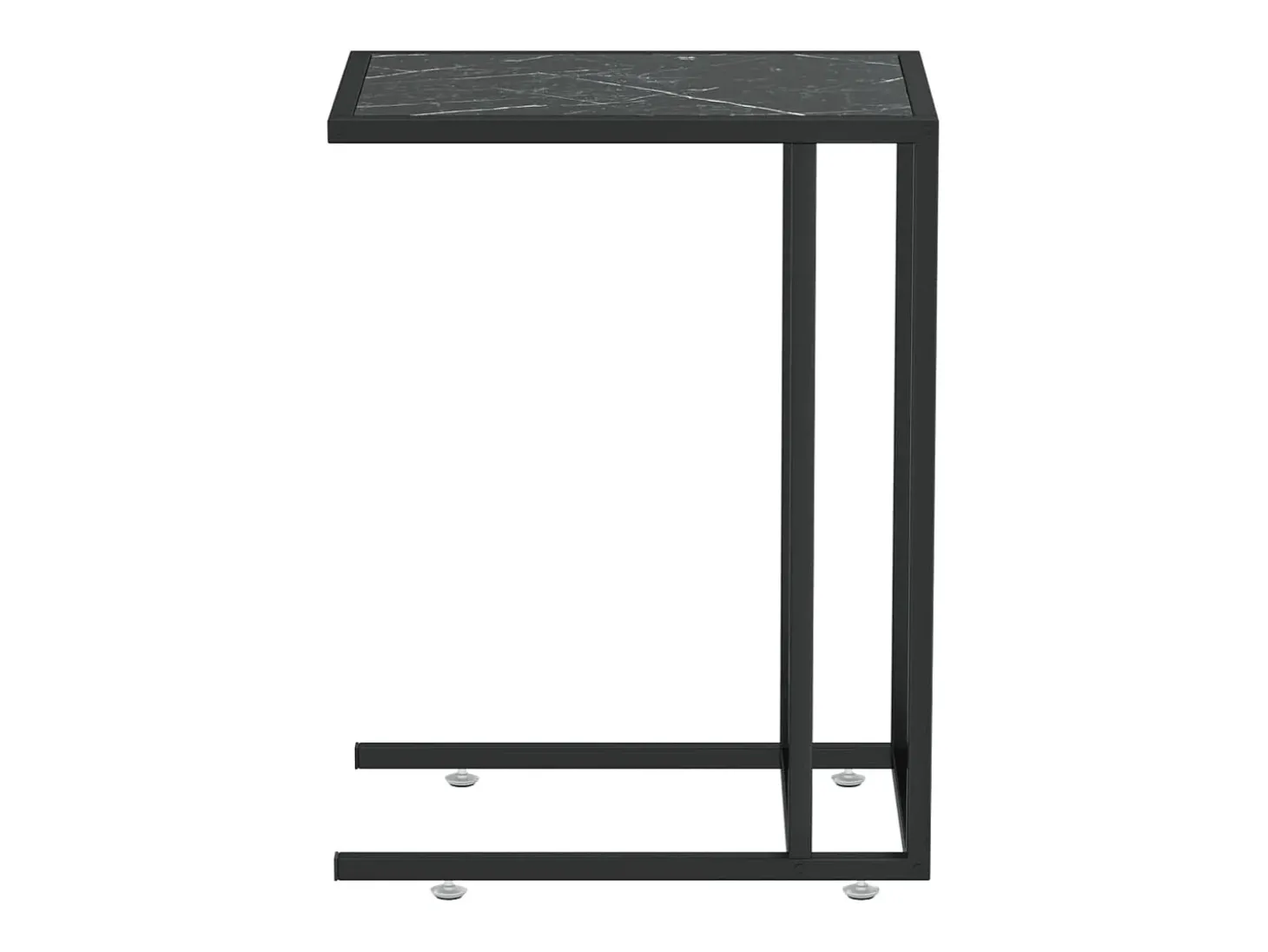 Mesa apoio computador mármore preto 50x35x65 cm vidro temperado