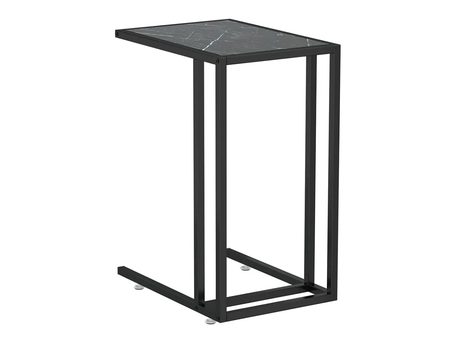 Mesa apoio computador mármore preto 50x35x65 cm vidro temperado