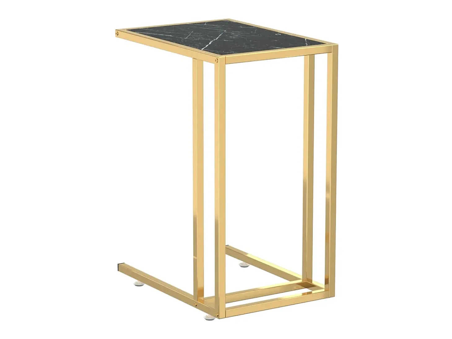 Mesa apoio computador mármore preto 50x35x65 cm vidro temperado