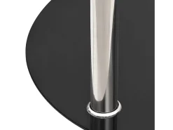 Mesa apoio duas prateleiras 38cm vidro temp. transparente/preto