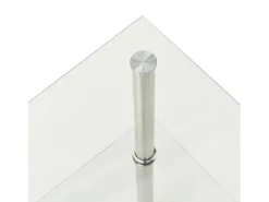 Mesa apoio duas prateleiras 38x38x50cm vidro temp. transparente