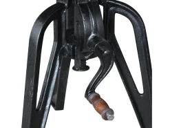 Mesa apoio 60x(42-63)cm madeira reciclada sólida ferro fundido