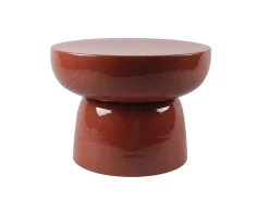 Mesa auxiliar de metal - Terracota brilhante - LIRENA