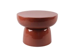 Mesa auxiliar de metal - Terracota brilhante - LIRENA