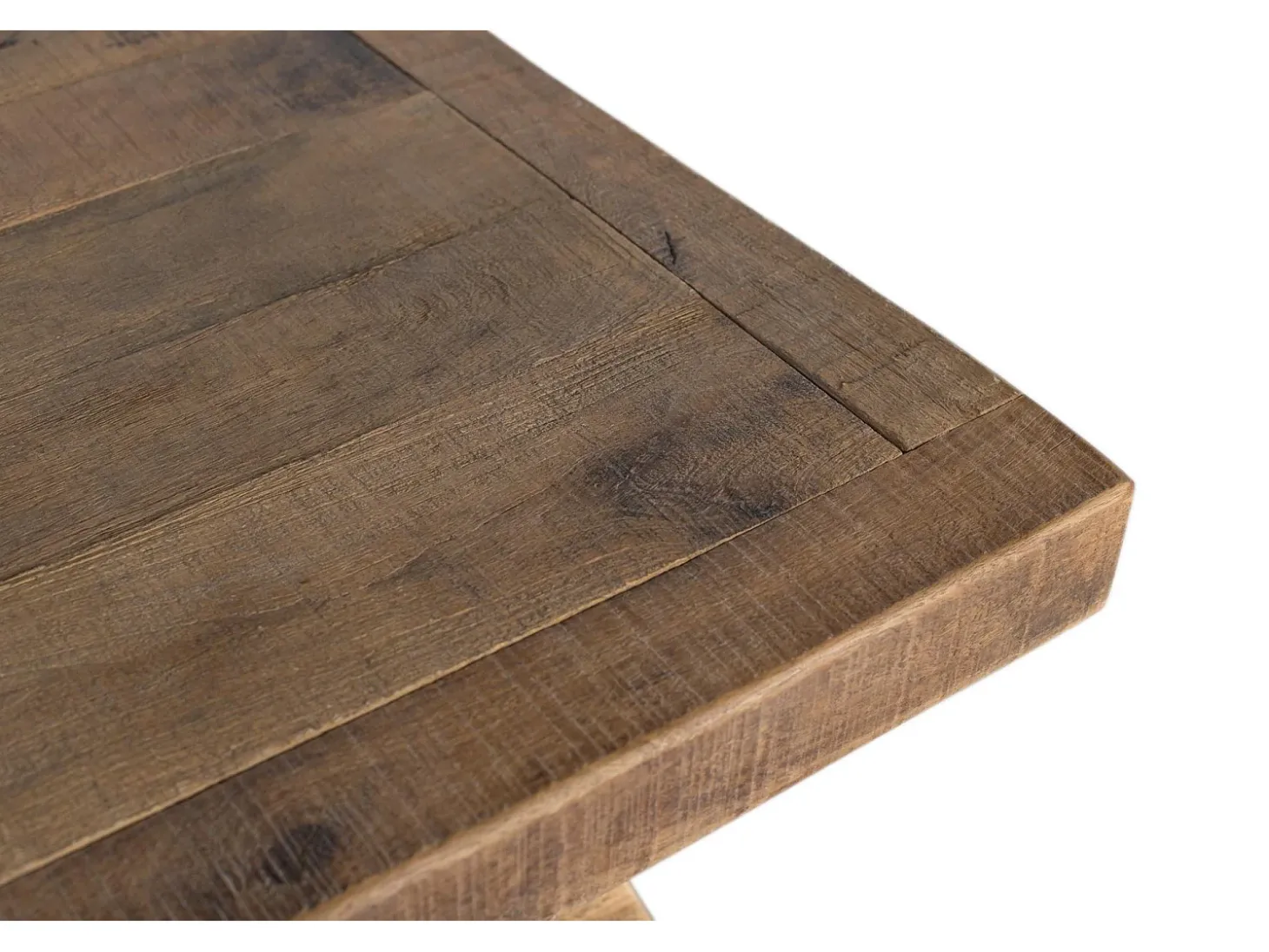 Mesa baixa carrée em bois de manguier maciço, finition naturelle