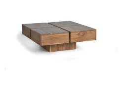 Mesa baixa em madeira de acácia