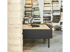 Mesa baixa preta 110x60 cm