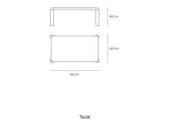 Mesa baixa preta 110x60 h40 cm