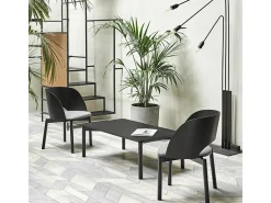 Mesa baixa preta 110x60 h40 cm