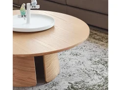 Mesa baixa redonda em madeira natural Ø110 h36 cm