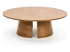 Mesa baixa redonda em madeira natural Ø110 h36 cm