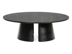 Mesa baixa redonda preta Ø110 h36 cm