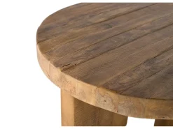 Mesa basse ronde em madeira natural manguier