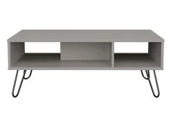 Mesa central Genoa em melamina com 3 prateleiras , Cinzento , 40 cm X 101,1 cm X 45 cm