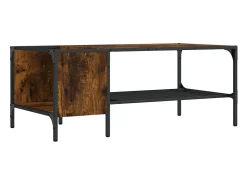 Mesa centro c/ prateleira derivados de madeira carvalho fumado