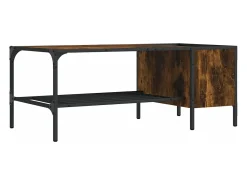 Mesa centro c/ prateleira derivados de madeira carvalho fumado