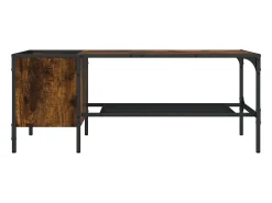 Mesa centro c/ prateleira derivados de madeira carvalho fumado