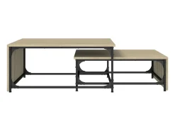 Mesa centro encastrar 2pcs deriv. madeira/metal carvalho sonoma