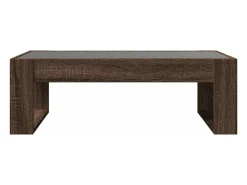 Mesa centro luzes LED Infinity 90x53x30 cm carvalho castanho
