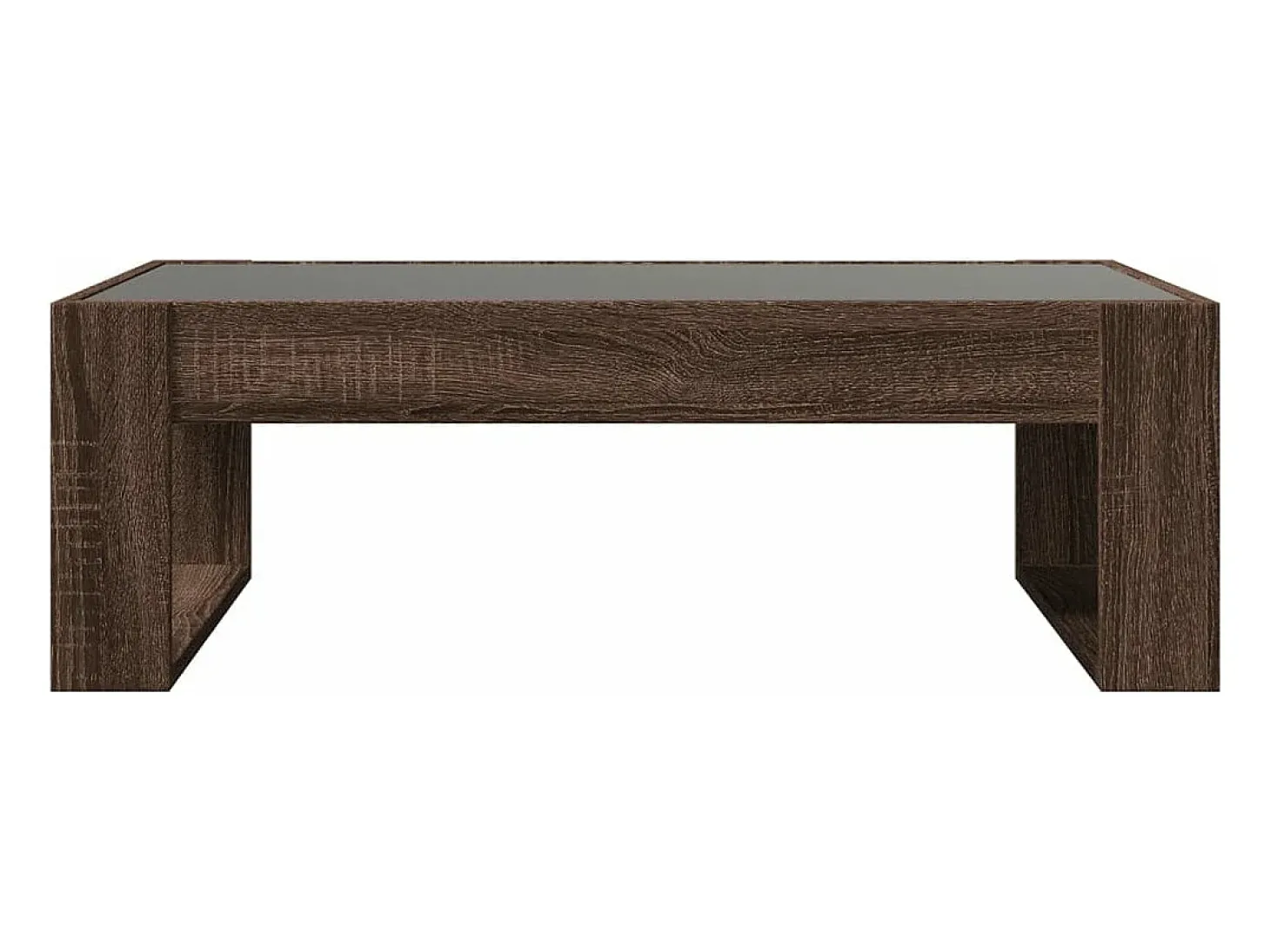Mesa centro luzes LED Infinity 90x53x30 cm carvalho castanho