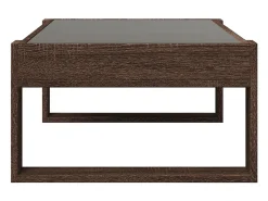 Mesa centro luzes LED Infinity 90x53x30 cm carvalho castanho