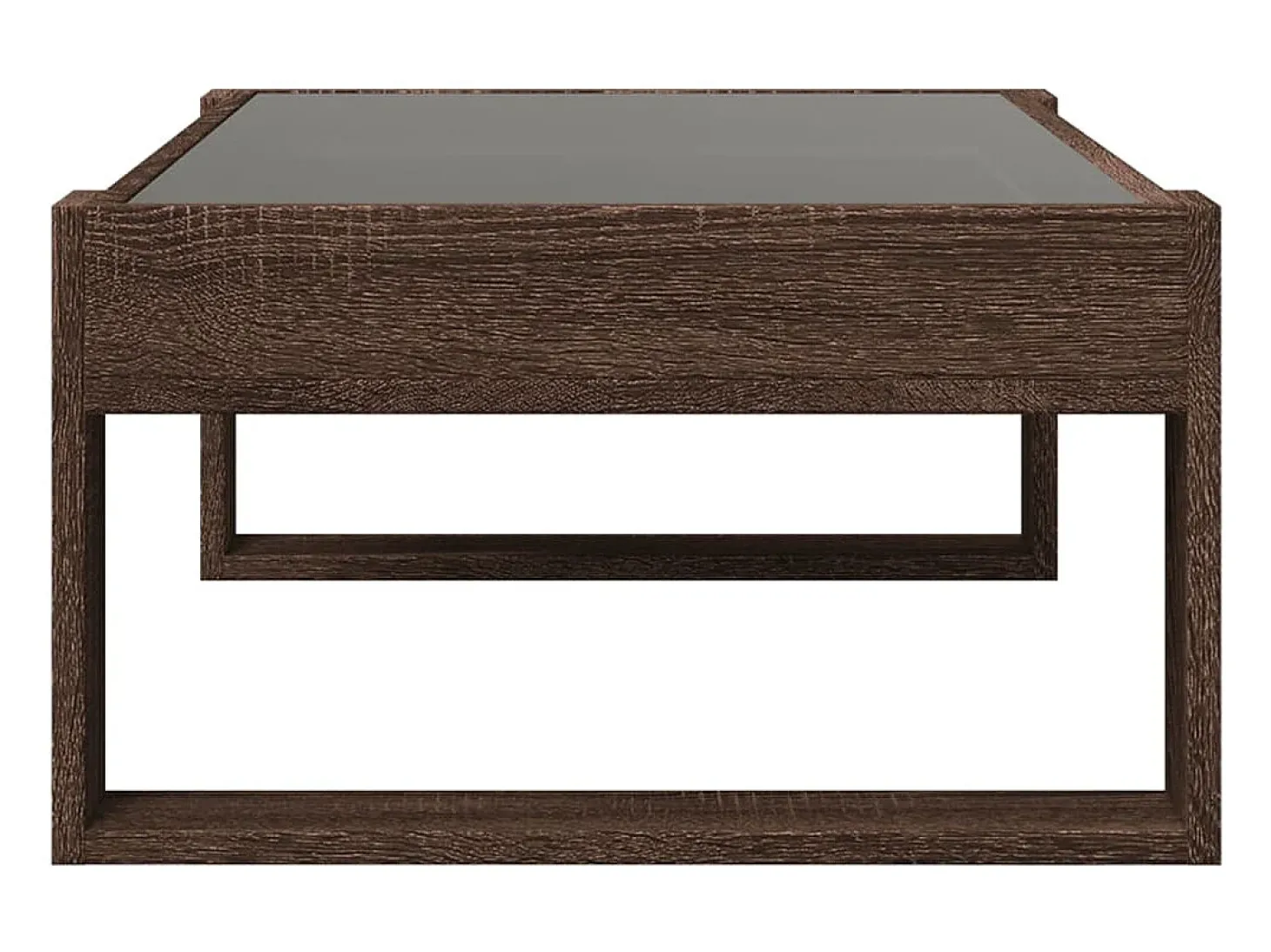 Mesa centro luzes LED Infinity 90x53x30 cm carvalho castanho