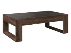 Mesa centro luzes LED Infinity 90x53x30 cm carvalho castanho