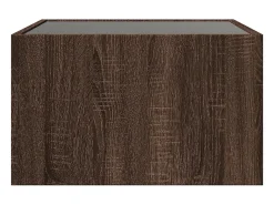 Mesa centro luzes LED Infinity 50x50x30 cm carvalho castanho