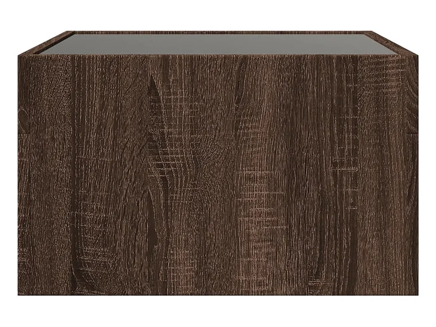 Mesa centro luzes LED Infinity 50x50x30 cm carvalho castanho