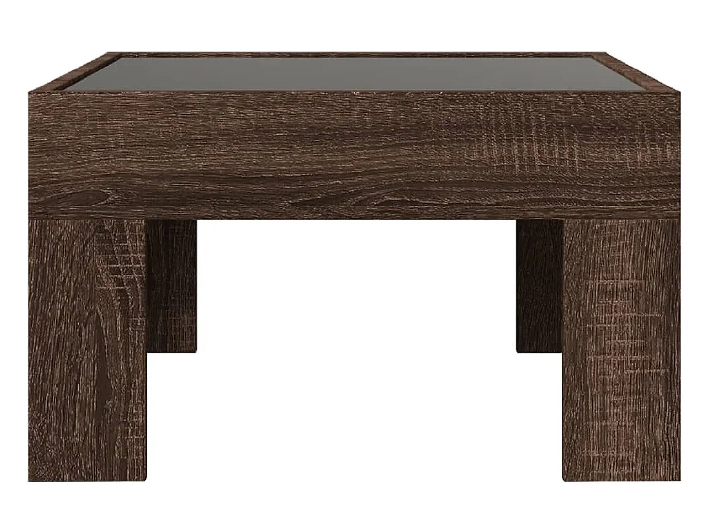 Mesa centro luzes LED Infinity 50x50x30 cm carvalho castanho