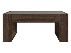 Mesa centro luzes LED Infinity 70x53x30 cm carvalho castanho