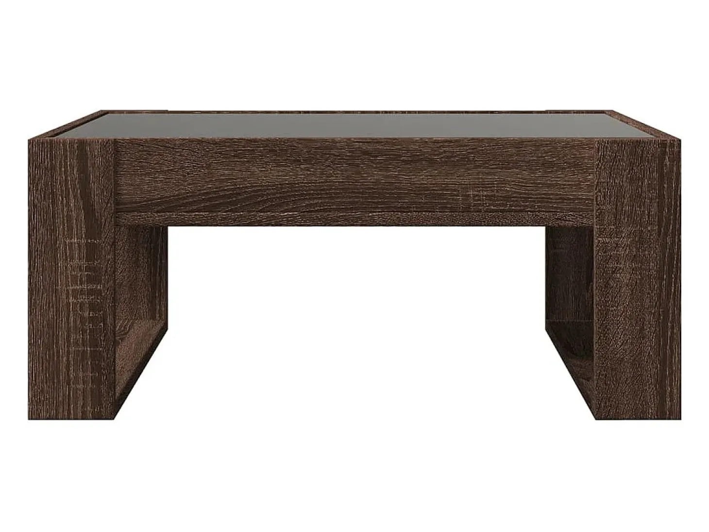 Mesa centro luzes LED Infinity 70x53x30 cm carvalho castanho