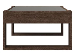 Mesa centro luzes LED Infinity 70x53x30 cm carvalho castanho