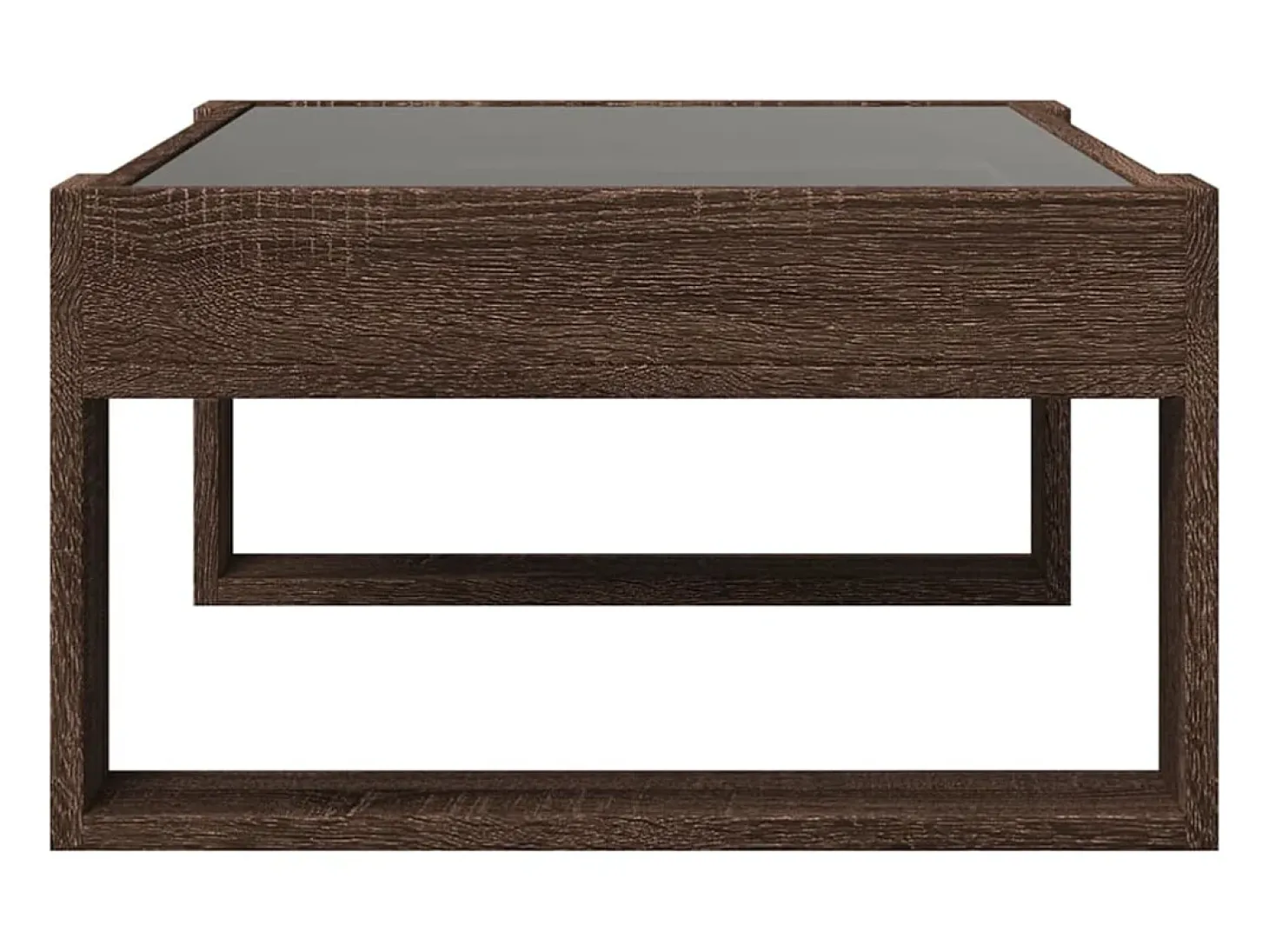 Mesa centro luzes LED Infinity 70x53x30 cm carvalho castanho