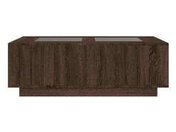 Mesa centro luzes LED Infinity 116x69x40 cm carvalho castanho