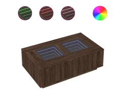 Mesa centro luzes LED Infinity 116x69x40 cm carvalho castanho