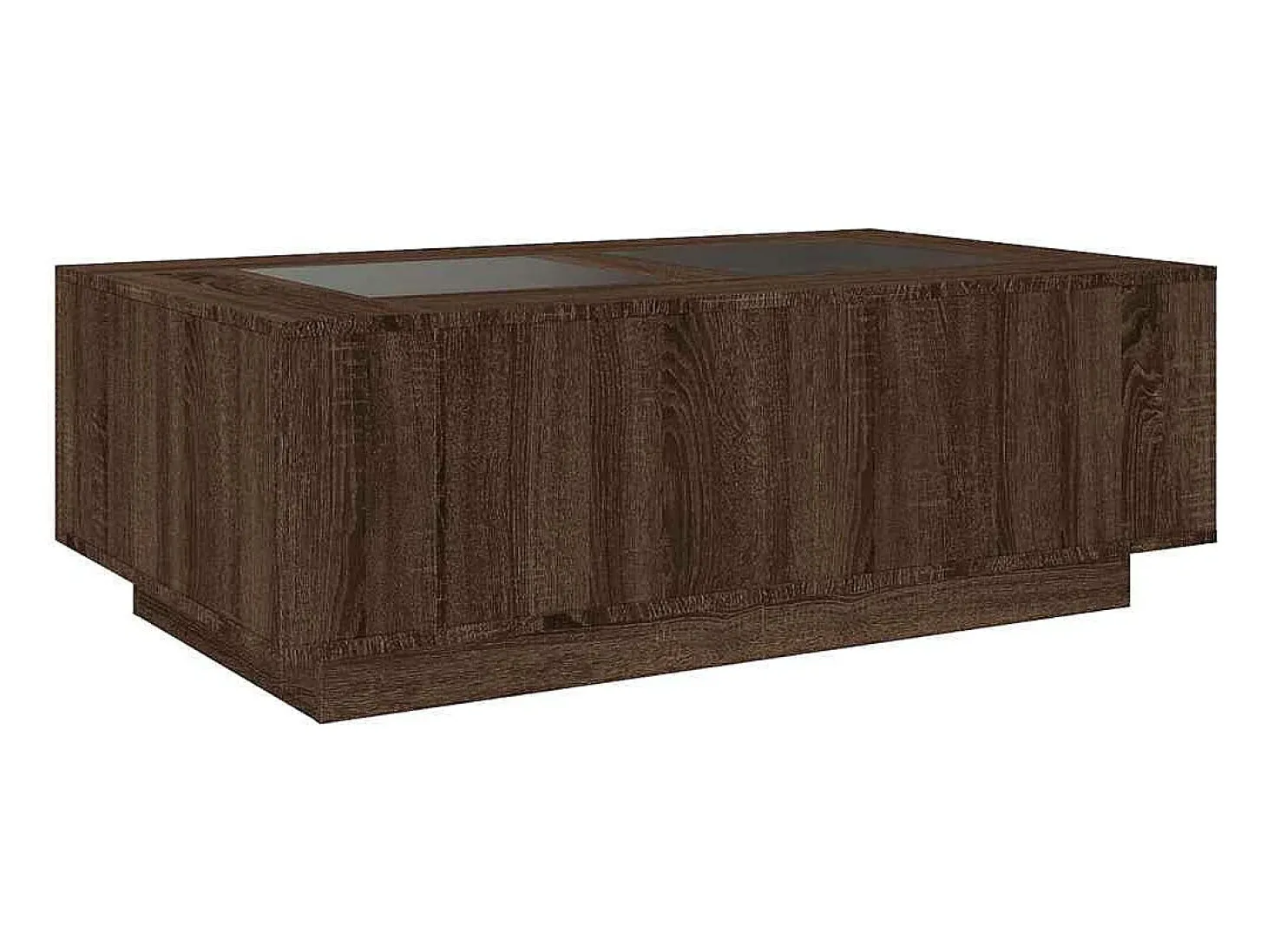 Mesa centro luzes LED Infinity 116x69x40 cm carvalho castanho