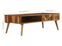Mesa centro madeira acácia maciça c/ acabam. mel 110x50x37 cm
