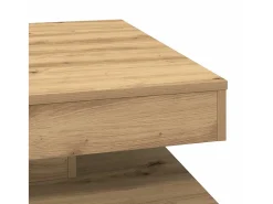 Mesa centro rotativa a 360graus 70x70x34,5cm carvalho artisiano