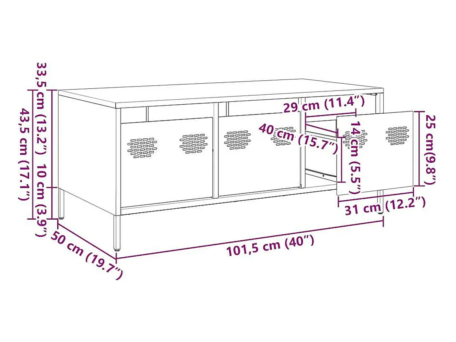 Mesa centro 101,5x50x43,5 cm aço laminado frio amarelo mostarda