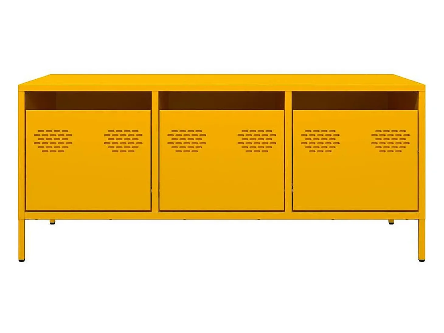 Mesa centro 101,5x50x43,5 cm aço laminado frio amarelo mostarda