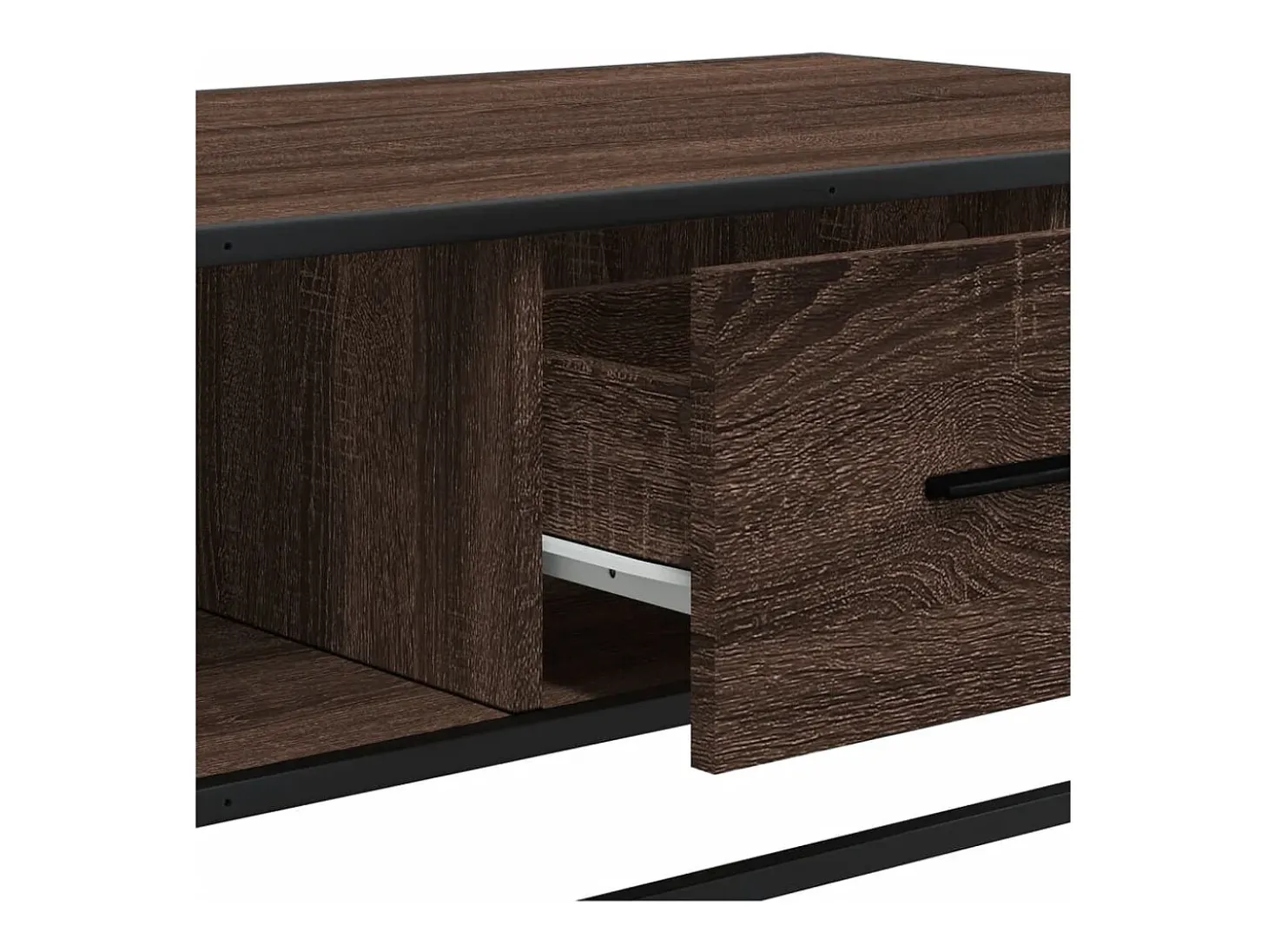 Mesa centro 100x57x35 cm deriv. madeira/metal carvalho castanho