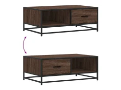 Mesa centro 90x57x35 cm deriv. madeira/metal carvalho castanho