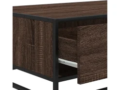 Mesa centro 90x57x35 cm deriv. madeira/metal carvalho castanho